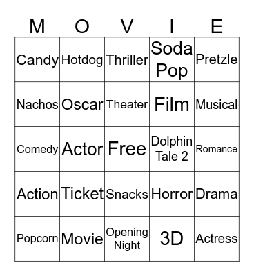 Allison's Birthday Movie Bingo! Bingo Card