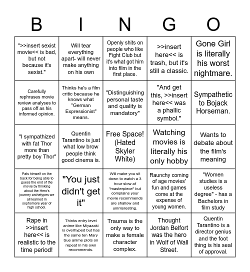 LVM media bingo Card