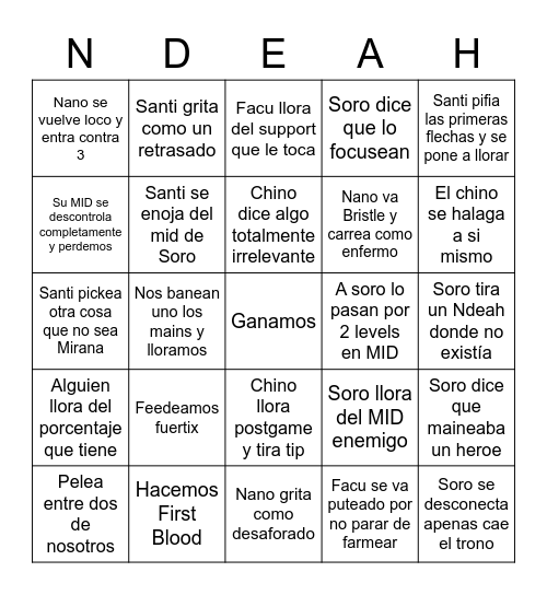 Pipilandia BINGO Card