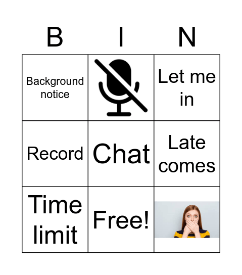 Zoom Lesson Bringo Bingo Card