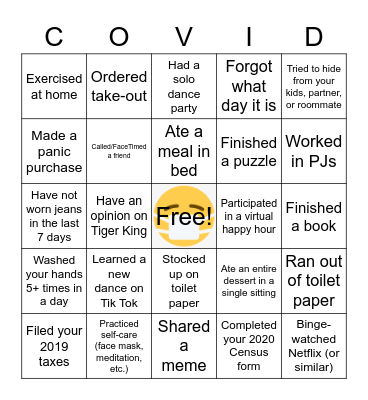 Quarantingo! Bingo Card