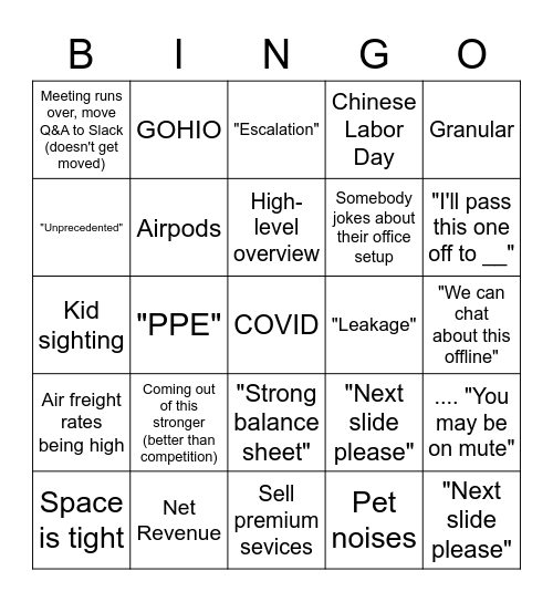 Global All Hands BINGO (Idea by Sam Shelander MUST CREDIT) Bingo Card