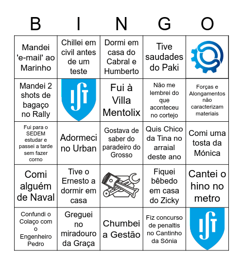 Eu Nunca - Mecânica IST Edition Bingo Card