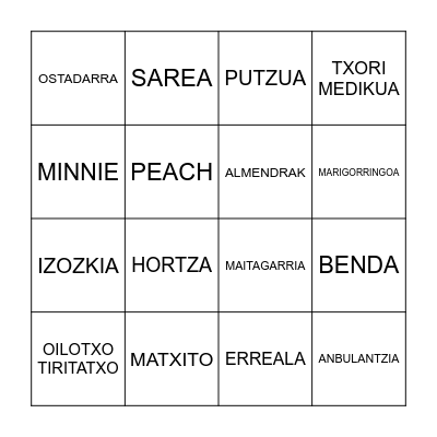 MATXITO, MOBI ETA LAGUNEN ABENTURAK Bingo Card