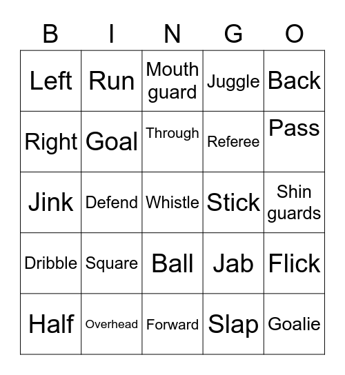 Hornsby RSL Hockey Bingo 2 Bingo Card