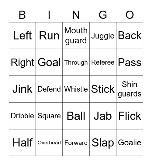 Hornsby RSL Hockey Bingo 2 Bingo Card