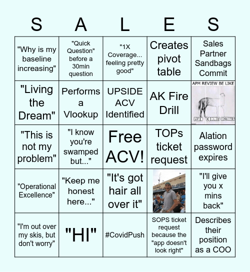 Sales Strategy Drinking Bingo Card
