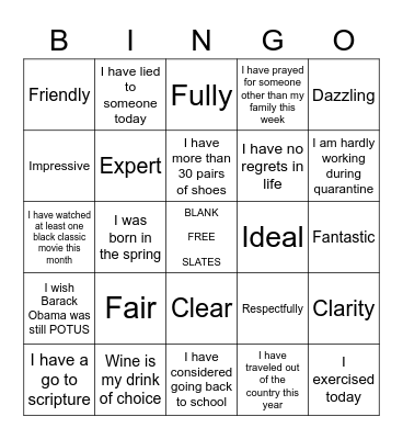 Con Us Bingo Card