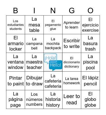 Intercambio Bingo Card