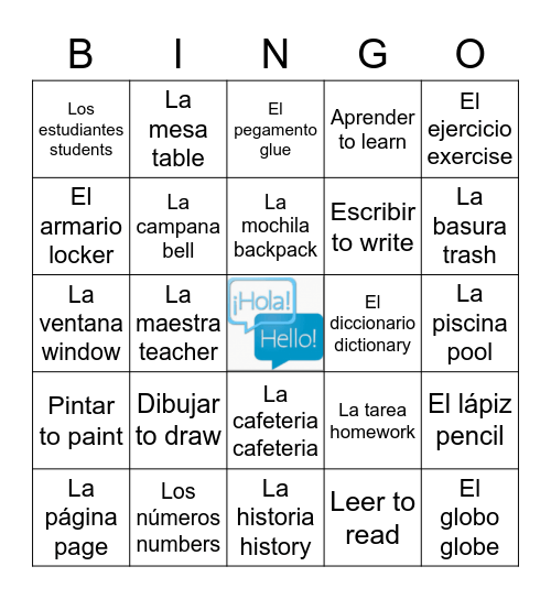 Intercambio Bingo Card