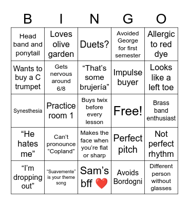 BINGO: Alessandra Edition Bingo Card
