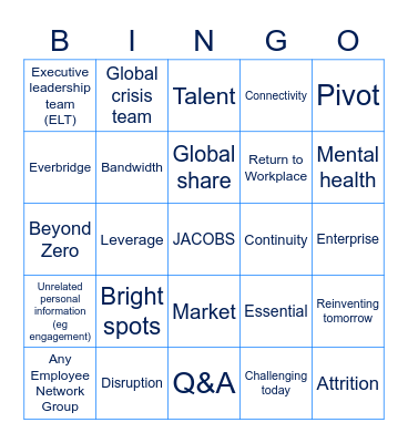 Jacobs Town Hall Bingo Card