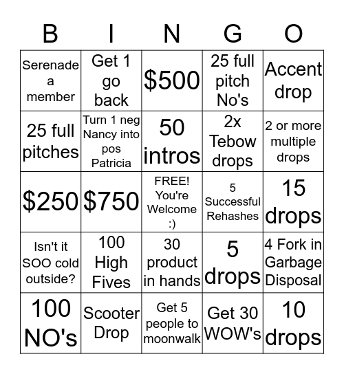 HOW TO HAVE A GREAT DAY!! Bingo Card