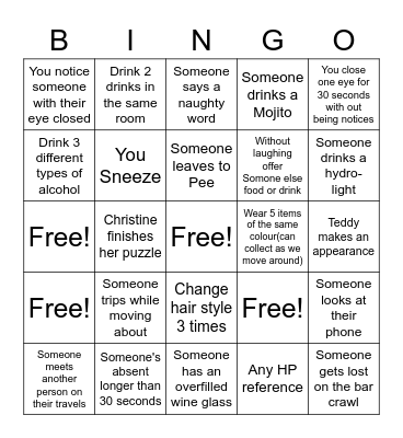 GETSOME Bingo Card