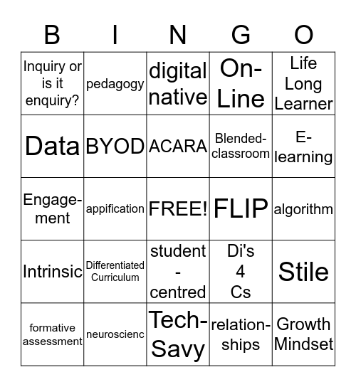 Edubabble Bingo Card