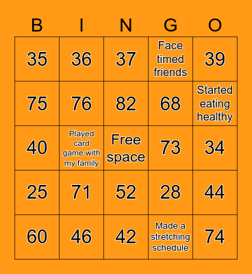 QUARANTINE Bingo Card