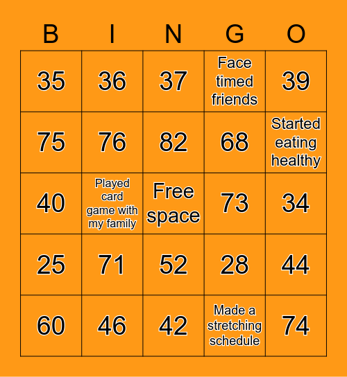 QUARANTINE Bingo Card