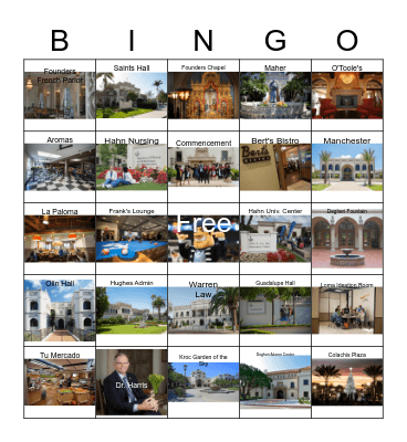 University of San Diego Bingo Card