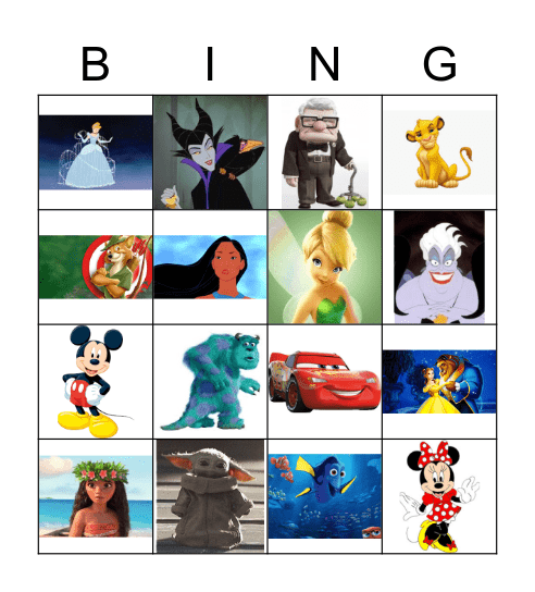 Disney BINGO Card