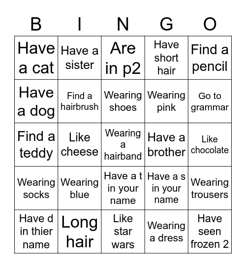 Zoom Bingo Card