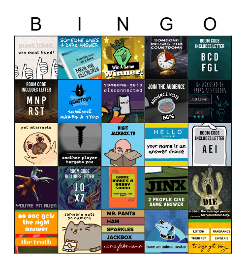 Jackbox Bingo Card