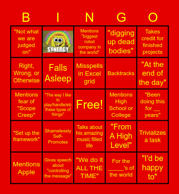 HINES Bingo Card