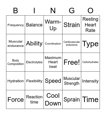 Review Bingo Card