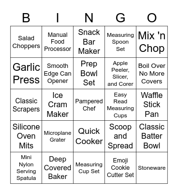 Pampered Chef BINGO!! Bingo Card