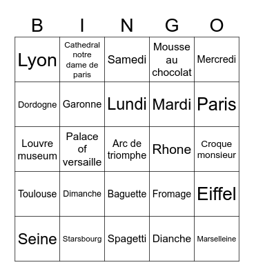 Bingo Card