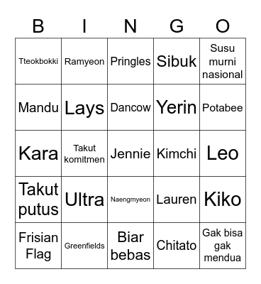 Biiiingo Bingo Card
