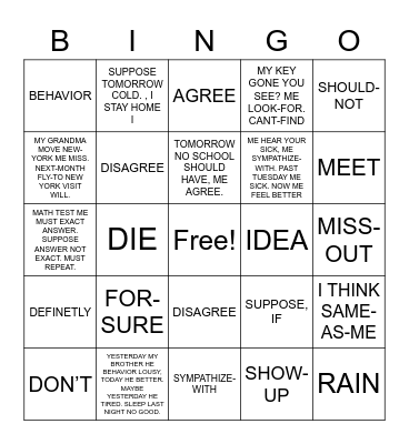 Unit 13/Lesson 3 Bingo Card