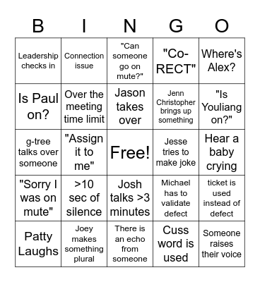 Triage Bingo Card