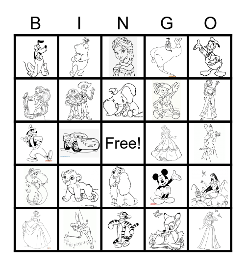 Disney Bingo Card