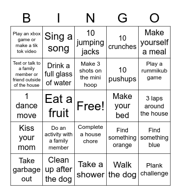 Askins Challenge Bingo Card
