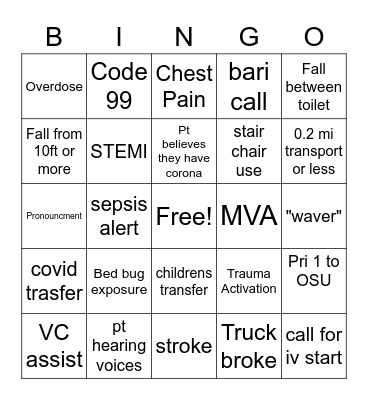 EMS BINGO Card
