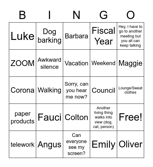 Bullshit Bingo Card