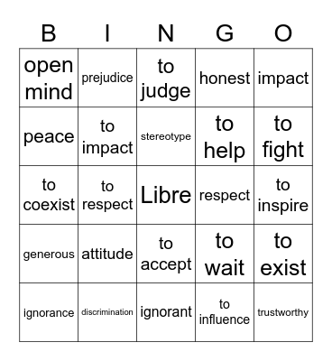 Mi lugar en el mundo Bingo Card