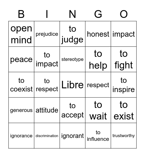 Mi lugar en el mundo Bingo Card