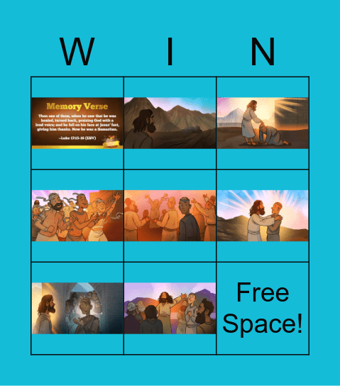 Jesus Heals the 10 Lepers Bingo Card