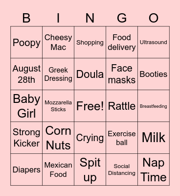Baby Fox Bingo Card
