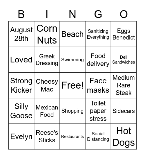 Fox Baby Pregnancy Bingo Card