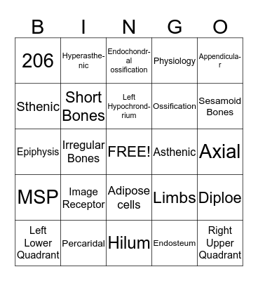 Bingo Lingo Bingo Card