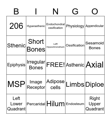 Bingo Lingo Bingo Card