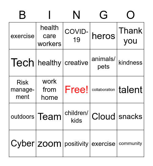 Conference Call Bingo Card