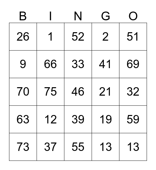 HET GROTE BINGOSPEL! Bingo Card