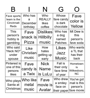 Get to Know Your Classmates Bingo Card