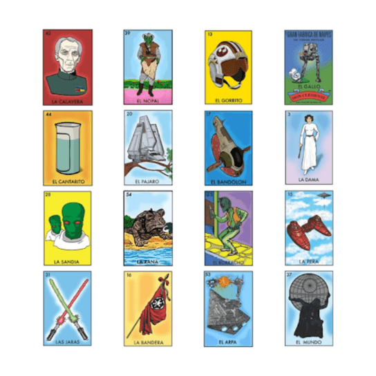 Starwars Loteria Bingo Card
