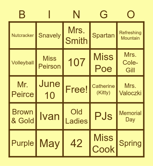 BIRTHDAY BINGO! Bingo Card
