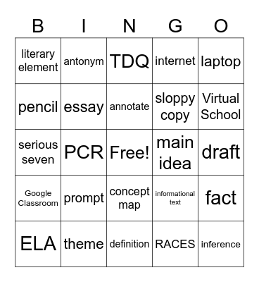 FUN FRIDAY BINGO Card