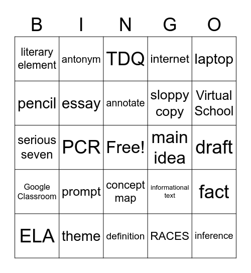 FUN FRIDAY BINGO Card